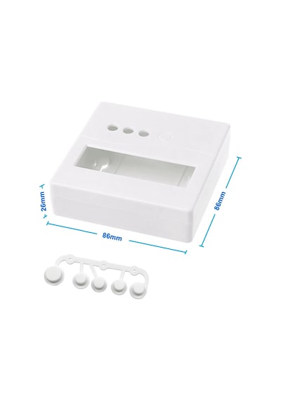 Plastik Proje Kutusu 86x86mm Beyaz Duvara Yüzeye Montaj Tip 1602 Lcd 3 Buton Elektronik devre