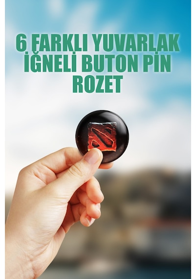 Dota 2 Video Oyun Çanta Süsü İğneli Buton Rozet Seti 6 Adet Altılı