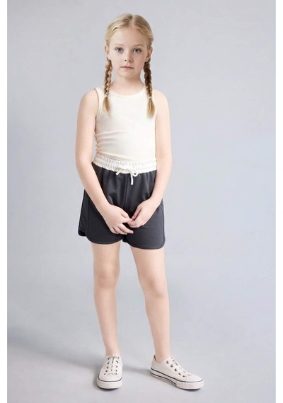 Defacto Sweatshirt Kumaşı Şort Kız Çocuk G9070a826hsgr164 Gri-gr164