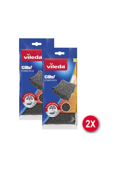 Vileda Glitzi Power Inox Çelik 2'li Bulasik Teli 2'li Paket