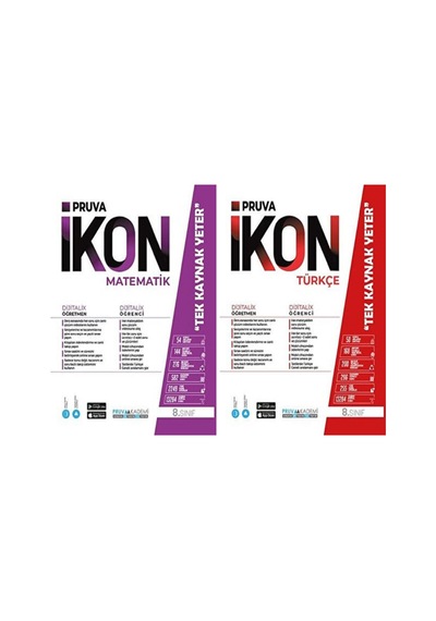 Pruva Akademi 8. Sınıf Matematik + Türkçe Defter Seti 2 Kitap 2023
