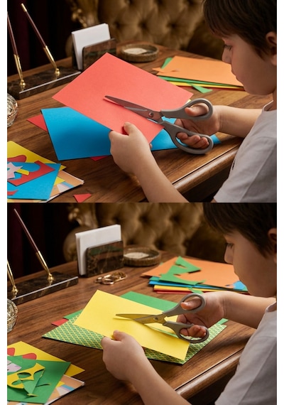 Makri Home 2'li Çok Amaçlı Makas Seti Küçük Boy Gri, 14.5 Cm