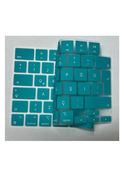 Arabulalaca Apple Macbook Uyumlu Air 13.6 Inç A3449 A3240 A3113 A2681 M2 / M3 / M4 / M5 Işlemcili Türkçe Q Silikon Klavye Koruyucu Mint