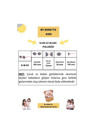 Yeni-unisex 0-18 Ay Polarize Ve Uv Korumalı Pembe Çocuk Güneş Gözlüğü Pudra