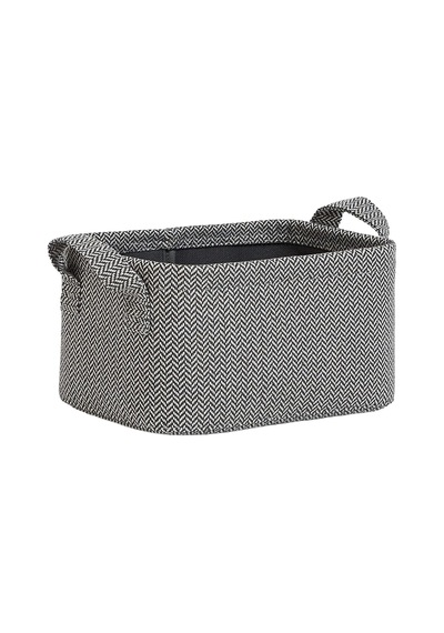Antrasit Renk Dokulu Kumaş Sepet 24 X 17 X 12 Cm Diğer