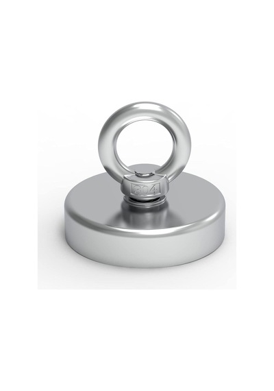 Dünya Magnet 48mm Çapında Fishing Magnet, Süper Güçlü Halkalı Neodyum Pot Mıknatıs, Kanca Kurtarma Mıknatıs