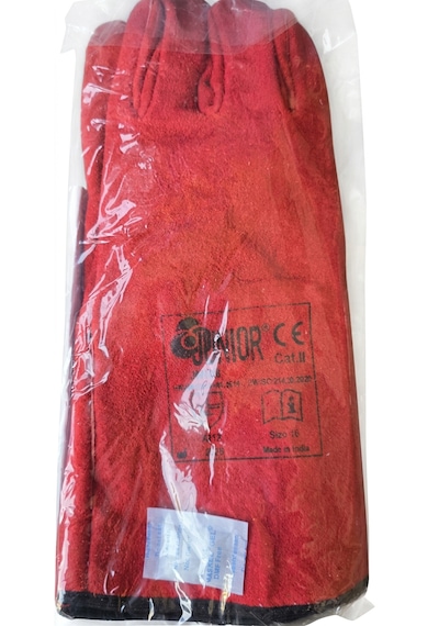 Junıor Jn 108 Bordo Kaynakçı Eldiveni 35 Cm Uzun 60 Adet