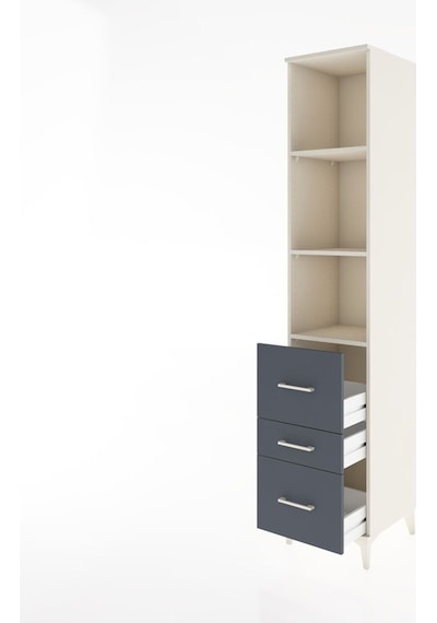 Hyperion Dolap 3 Raflı 3 Çekmeceli 44x44x221 Aytaşı-antrasit Aytaşı