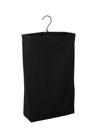 Hanging Cotton Canvas Laundry Hamper Bag, Black