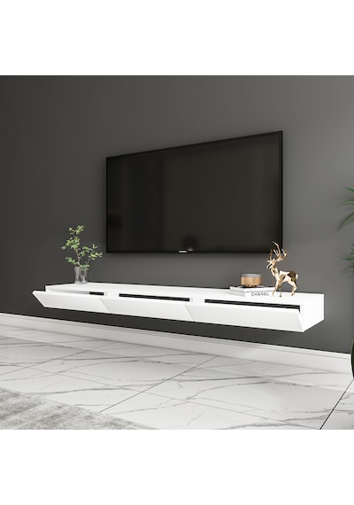 Avalon 3 Kapaklı Duvara Monte Tv Sehpası 140 Cm, Modern Minimal Tasarım, Tv Ünitesi - Beyaz Beyaz Avalon 3 Kapaklı Duvara Monte Tv Sehpası 140 Cm, Modern Minimal Tasarım, Tv Ünitesi - Beyaz Beyaz