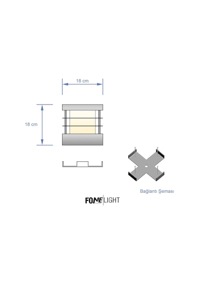 Fonelight Set Üstü Bahçe Aydınlatma 18x18 Cm Genişik Alüminyum Gövde, 3000k Sıcak Beyaz, Ip65