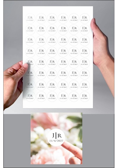 Nişan Nikah Düğün Sticker Süs Etiketi 48 Adet 3 Cm