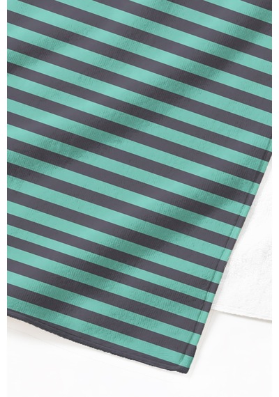 Çizgili Marine Modern Plaj Havlusu - Turkuaz Lacivert Minimalist Hızlı Kuruyan Mikrofiber Havlu Çok Renkli