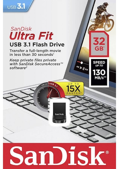 SanDisk Ultra Fit SDCZ430-032G-G46 32 GB Usb 3.1 Flash Bellek