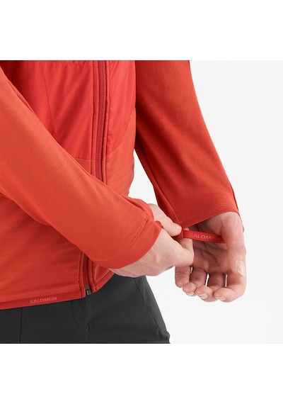 Salomon Outlıne All Season Hybrıd Erkek Tam Fermuar Polar Red Dahlıa Lc2152000 Kırmızı