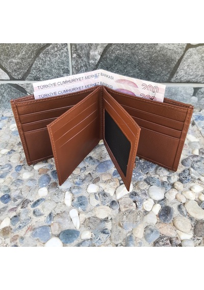 Gvnbag Hakiki Deri Erkek Yatay Taba Cüzdan Gvn-0135