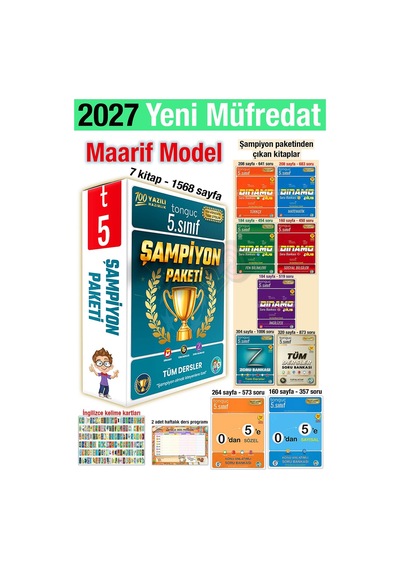 5. Sınıf 2027 Şampiyon Paketi Tüm Dersler Konu Anlatımlı Soru Bankası Seti