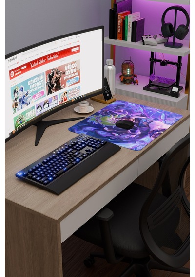 Kuki Shinobu Genshin Impact Anime Oyuncu V1 - 48x40 Xl Gaming Mouse Pad Fare Altlığı