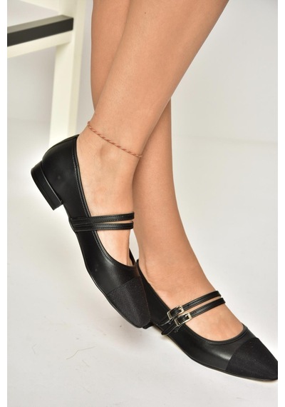 Fox Shoes U725512109 Siyah Kadın Babet Siyah