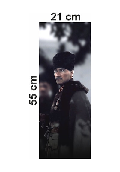 Mustafa Kemal Atatürk Baskılı Araç Kapı Direk Kaplama Folyo Sticker 2'li Sağ&sol
