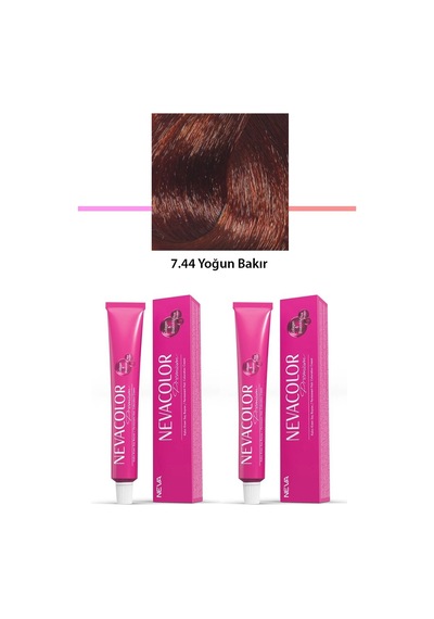 2 Li Set Premium 7.44 Yoğun Bakır - Kalıcı Saç Boyası 2 X 50 G Tüp