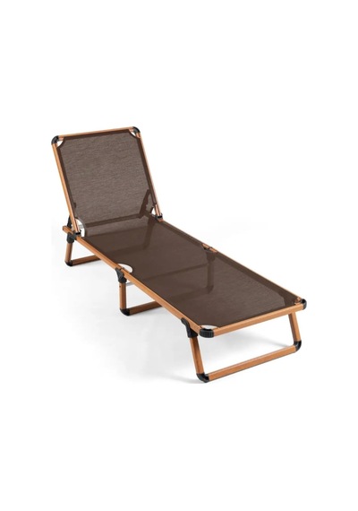 Alüminyum Katlanır Ve Taşınır Şezlong Teak+gold Black Diğer