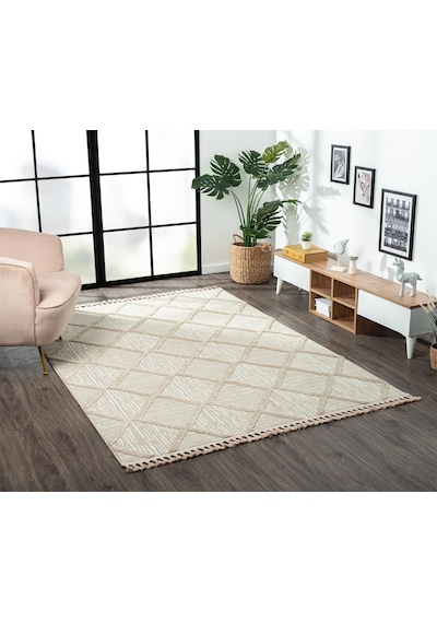 Loop Lp005a Bej Halı Dekoratif Sisal Bukle Tozsuz Antialerjik Modern Salon Halısı Koridor Iskandinav-110 Bej
