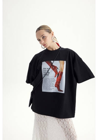Mai Studios Co. Theory Oversize Siyah T-shirt SIYAH