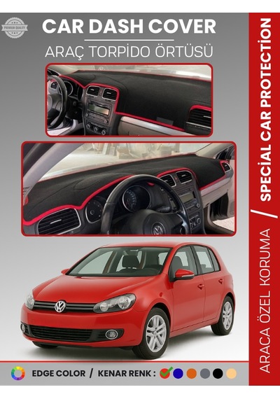 Volkswagen Golf 6 2008-2012 Torpido Örtüsü Ön Göğüs Koruma Tam Uyum Uv Koruma - 587 Stiloto