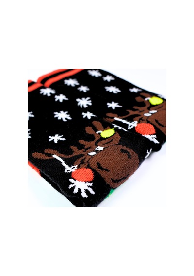 Carnaval Socks Siyah Kartanesi Ve Noel Baba Desenli Havlu Çorap Çok Renkli