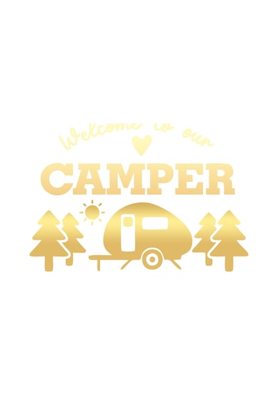 Camper Sticker 17x17 Cm Gold