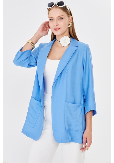 Armonika Kadın Mavi Cepli Oversize Ceket Arm-26k001005