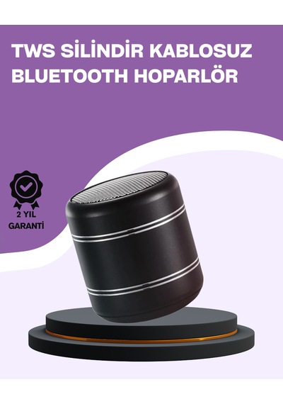 Silindir Tasarım Mini Bluetooth Hoparlör 10m Çekim Güçlü Bas Ve Mikrofonlu - Lisinya