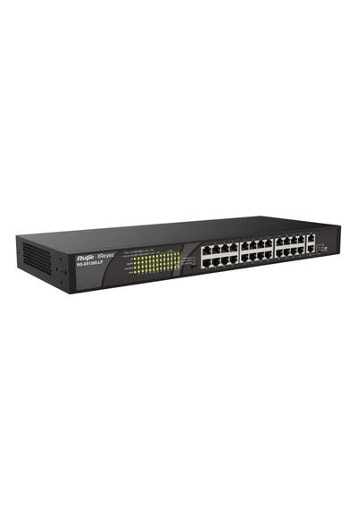 Ruijie RG-ES126S-LP 24 Port 10/100 PoE 1xUplink 1xSFP Yönetilemez Switch