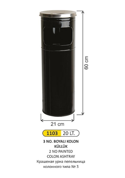 Boyalı Kolon Küllük 20 Litre