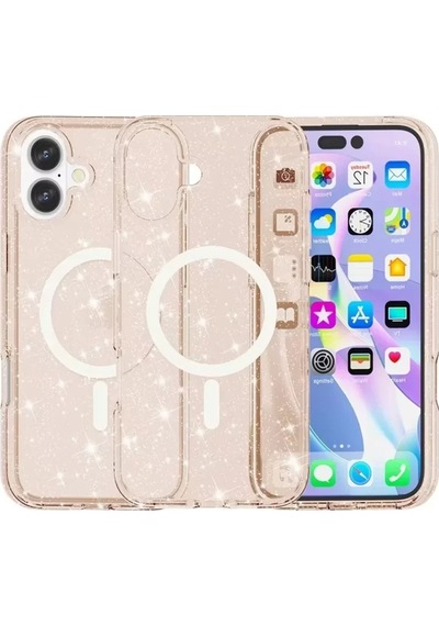 Newface Apple İphone 16 Plus Kılıf Star Magsafe Kapak - Turuncu