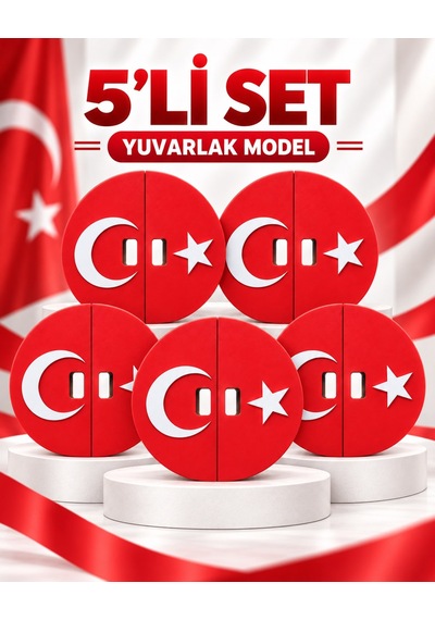 Ay Yıldız Gösteri Panosu Yuvarlak Model - 5'li Set