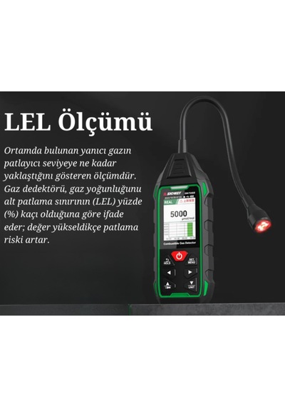Sndway Sw-733gs Hassas Yanıcı Gaz Dedektörü Ppm Ve Lel Ölçer