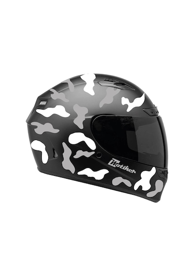 Gri Beyaz Kamuflaj Kask Sticker Modeli