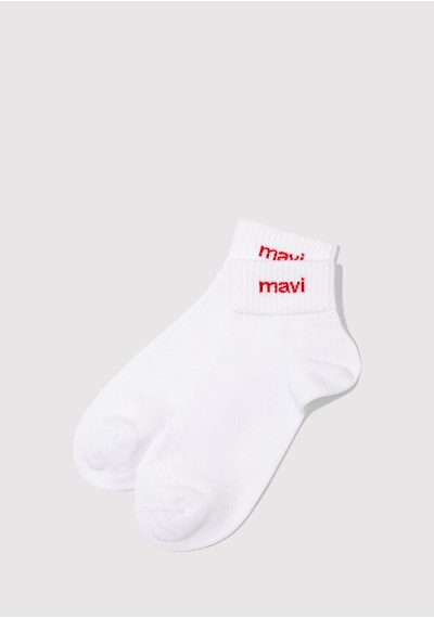 Mavi - Mavi Logo Detaylı Beyaz Patik Çorap 1910331-23248 Beyaz