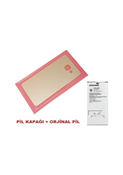 Samsung Galaxy Uyumlu A3 2016 A310 Arka Kapak Batarya Kapağı + Pil Cam Gold