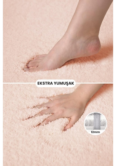 Brillahome Kaymaz Taban, Tekli Post Peluş Banyo Paspası, Kaymaz Taban 50 80 Cm 001