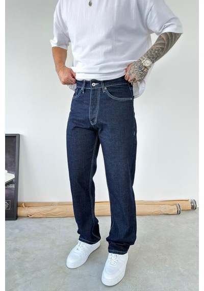 Koyu Mavi Soft Degrade Baggy Pantolon