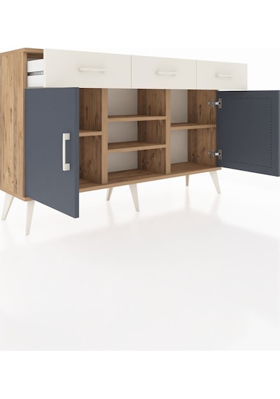 Arges Konsol 4 Raflı 3 Çekmeceli 2 Kapaklı 132x30x83 Çam-antrasit/aytaşı Antrasit/aytaşı Arges Konsol 4 Raflı 3 Çekmeceli 2 Kapaklı 132x30x83 Çam-antrasit/aytaşı Antrasit/aytaşı
