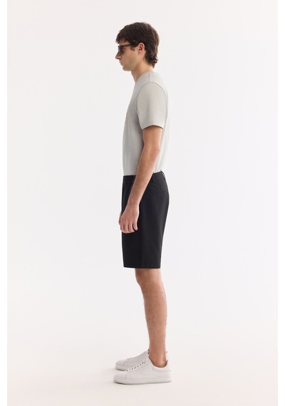 Avva Erkek Siyah Yanı Lastikli Gofreli Relaxed Fit Chino Şort A61y3730