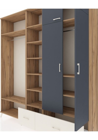 Hyperion Dolap 12 Raflı 2 Çekmeceli 2 Askılı 220x44x243 Çam-antrasit/aytaşı Çok Renkli Hyperion Dolap 12 Raflı 2 Çekmeceli 2 Askılı 220x44x243 Çam-antrasit/aytaşı Çok Renkli