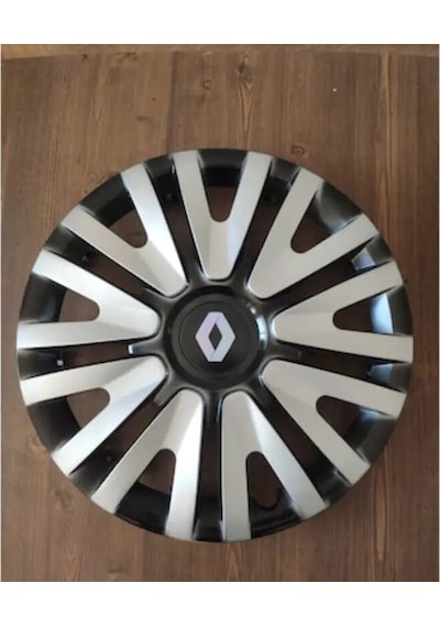 14 İnç Renault Jant Kapağı Gri Renkli + 4 Adet Amblem /4911gri9reno/