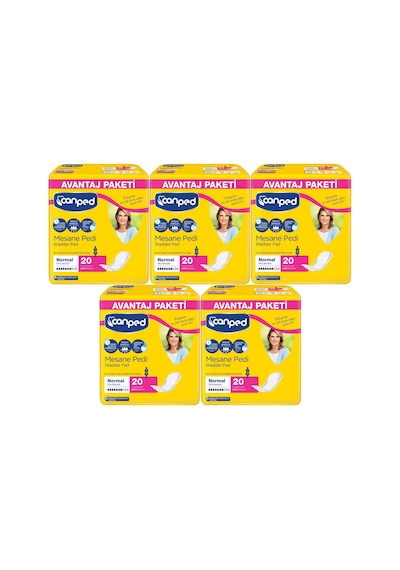 Canped Mesane Pedi Avantaj Paketi Normal Orta Boy M 20'Li x 5 100 Adet