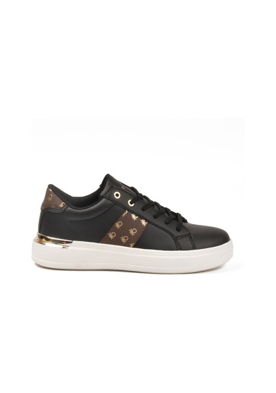 United Colors Of Benetton Siyah Beyaz Bağcıklı Kadın Sneaker Bnı-12132 G Siyah-Beyaz