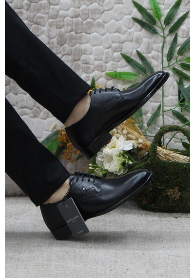 Pierre Cardin 63585 Siyah Hakiki Deri Erkek Klasik Erkek Ayakkabı 001